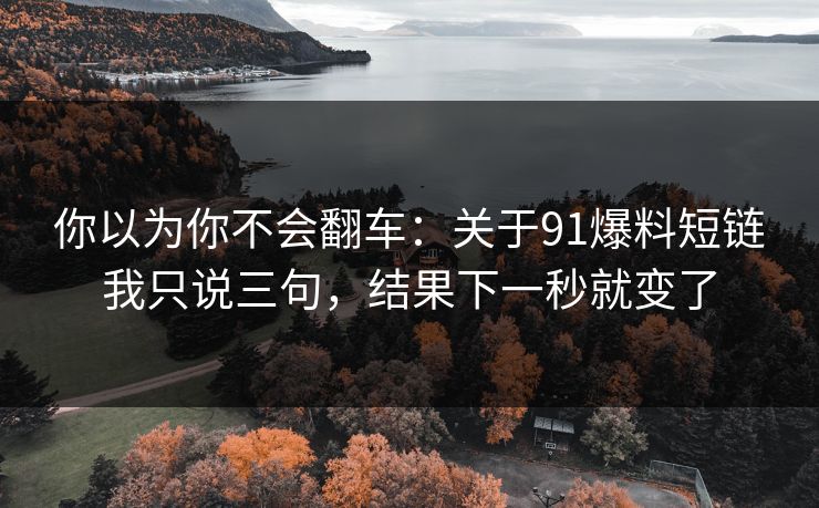 你以为你不会翻车:关于91爆料短链我只说三句,结果下一秒就变了 你以为你不会翻车:关于91爆料短链我只说三句,结果下一秒就变了