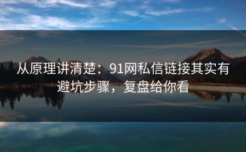 从原理讲清楚：91网私信链接其实有避坑步骤，复盘给你看