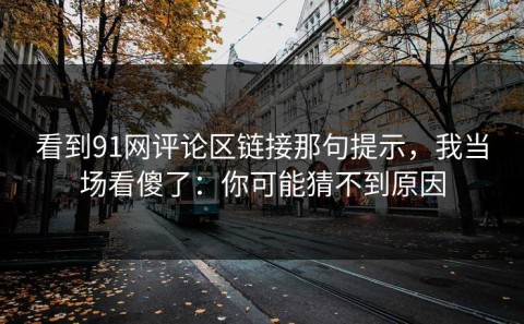 看到91网评论区链接那句提示，我当场看傻了：你可能猜不到原因