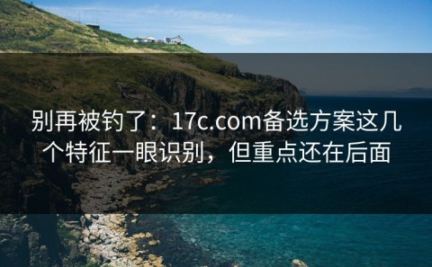 别再被钓了：17c.com备选方案这几个特征一眼识别，但重点还在后面