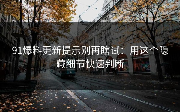 91爆料更新提示别再瞎试：用这个隐藏细节快速判断