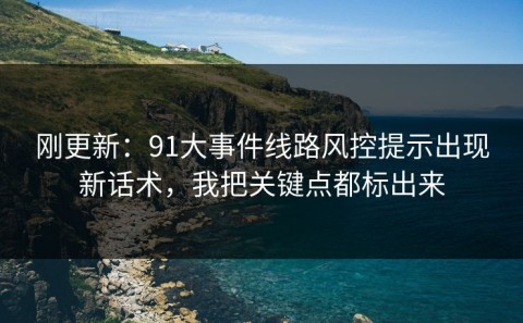 刚更新：91大事件线路风控提示出现新话术，我把关键点都标出来