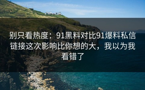 别只看热度：91黑料对比91爆料私信链接这次影响比你想的大，我以为我看错了