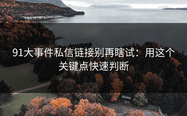 91大事件私信链接别再瞎试:用这个关键点快速判断 91大事件私信链接别再瞎试:用这个关键点快速判断
